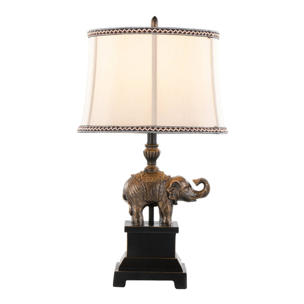 English Elm 27" Polyresin Bronze Finish Table Lamp Set Linen Shade Warm Glow Transitional Pair B202P291191