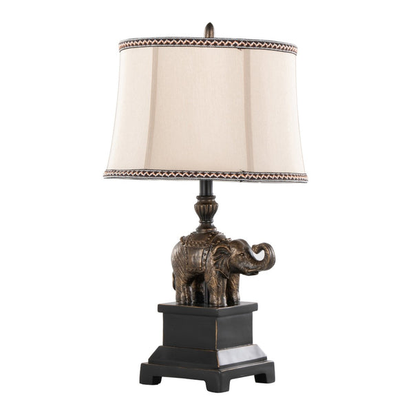 English Elm 27" Polyresin Bronze Finish Table Lamp Set Linen Shade Warm Glow Transitional Pair B202P291191