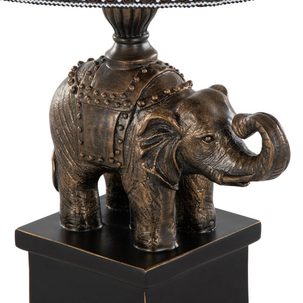 English Elm 27" Polyresin Bronze Finish Table Lamp Set Linen Shade Warm Glow Transitional Pair B202P291191