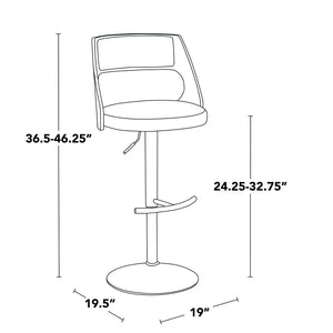 English Elm Contemporary Swivel Barstool Set of 2 Faux Leather Seat Cherry Wood Metal Base White B202P291509