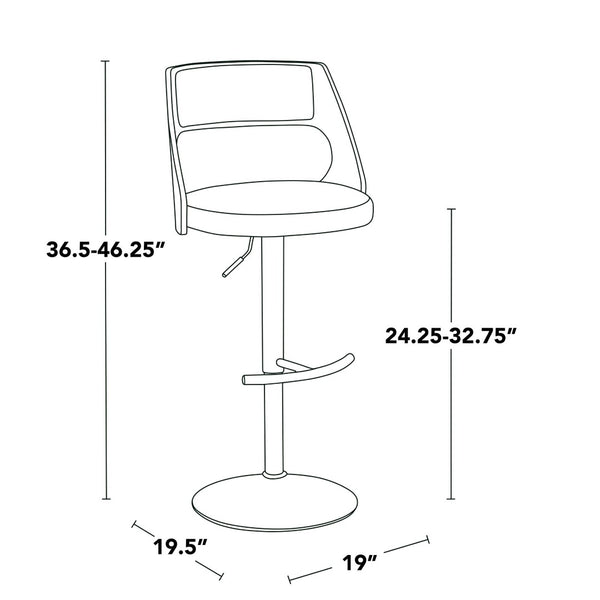 English Elm Contemporary Swivel Barstool Set of 2 Faux Leather Seat Cherry Wood Metal Base White B202P291509