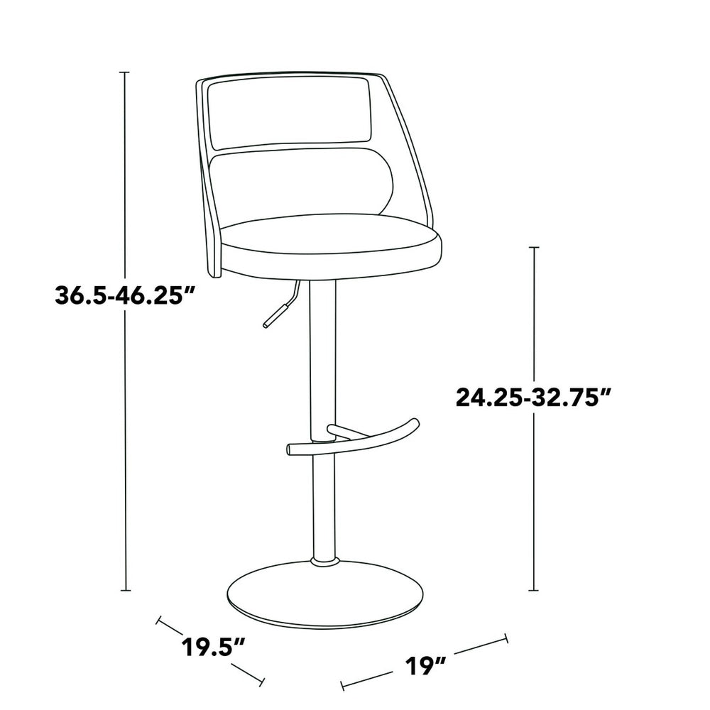 English Elm Contemporary Swivel Barstool Set of 2 Faux Leather Seat Cherry Wood Metal Base Cream B202P291511
