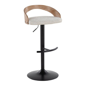English Elm 1 Pc Swivel Barstool Fabric Seat Metal Base for Kitchen Island or Home Bar Chrome - A B202P473632