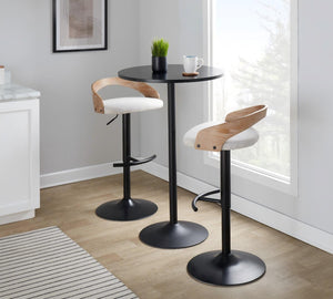 English Elm 1 Pc Swivel Barstool Fabric Seat Metal Base for Kitchen Island or Home Bar Chrome - A B202P473632
