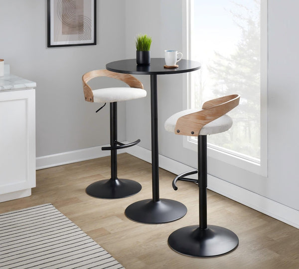 English Elm 1 Pc Swivel Barstool Fabric Seat Metal Base for Kitchen Island or Home Bar Chrome - A B202P473632