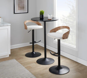 English Elm 1 Pc Swivel Barstool Fabric Seat Metal Base for Kitchen Island or Home Bar Chrome - A B202P473632