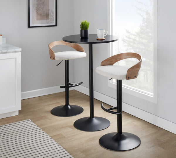 English Elm 1 Pc Swivel Barstool Fabric Seat Metal Base for Kitchen Island or Home Bar Chrome - A B202P473632