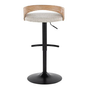 English Elm 1 Pc Swivel Barstool Fabric Seat Metal Base for Kitchen Island or Home Bar Chrome - A B202P473632