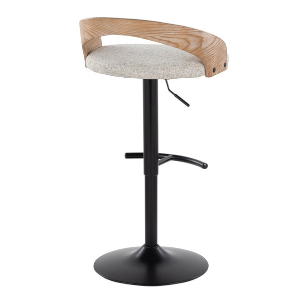English Elm 1 Pc Swivel Barstool Fabric Seat Metal Base for Kitchen Island or Home Bar Chrome - A B202P473632