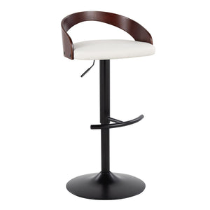 English Elm Adjustable Faux Leather Barstools Set of Three with Swivel Seat and Matte Black Metal Base Chrome - A B202P473636
