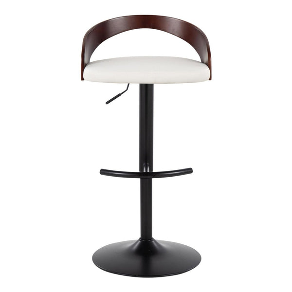 English Elm Adjustable Faux Leather Barstools Set of Three with Swivel Seat and Matte Black Metal Base Chrome - A B202P473636