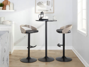 English Elm 1 Pc Swivel Barstool Fabric Seat Metal Base for Kitchen Island or Home Bar Chrome - B B202P473637