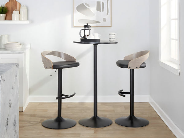English Elm 1 Pc Swivel Barstool Fabric Seat Metal Base for Kitchen Island or Home Bar Chrome - B B202P473637