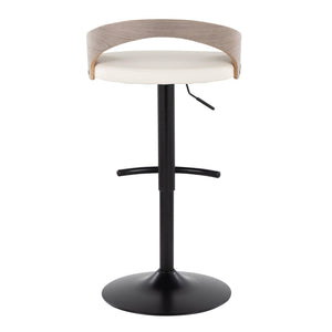 English Elm Adjustable Faux Leather Barstool Set of Three with Swivel Seat and Matte Black Metal Base B202P473638
