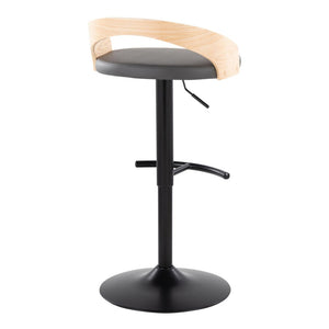 English Elm Adjustable Faux Leather Barstools Set of Three with Swivel Seat and Matte Black Metal Base Natural B202P473640