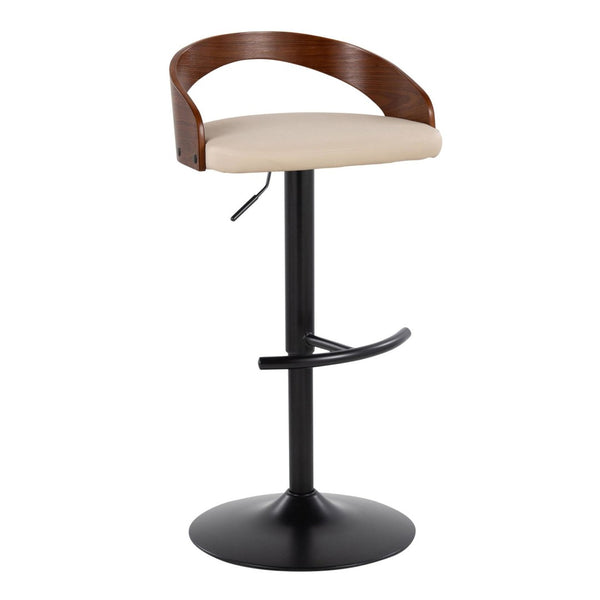 English Elm Adjustable Faux Leather Barstools Set of Three with Swivel Seat and Matte Black Metal Base Chrome - C B202P473641