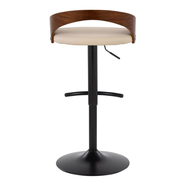 English Elm Adjustable Faux Leather Barstools Set of Three with Swivel Seat and Matte Black Metal Base Chrome - C B202P473641