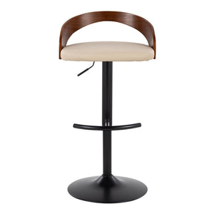 English Elm Adjustable Faux Leather Barstools Set of Three with Swivel Seat and Matte Black Metal Base Chrome - C B202P473641