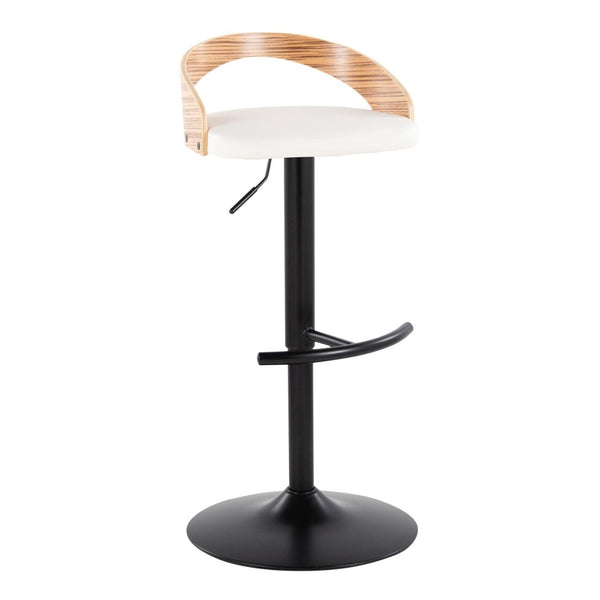 English Elm Adjustable Faux Leather Barstools Set of Three with Swivel Seat and Matte Black Metal Base Chrome - D B202P473642
