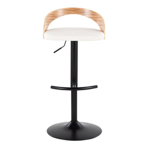 English Elm Adjustable Faux Leather Barstools Set of Three with Swivel Seat and Matte Black Metal Base Chrome - D B202P473642