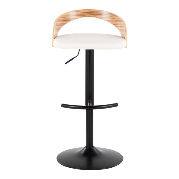 English Elm Adjustable Faux Leather Barstools Set of Three with Swivel Seat and Matte Black Metal Base Chrome - D B202P473642