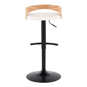 English Elm Adjustable Faux Leather Barstools Set of Three with Swivel Seat and Matte Black Metal Base Chrome - D B202P473642