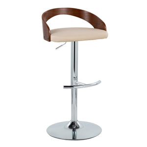 English Elm Adjustable Backless Barstool Set of Three with Faux Leather Seat and Chrome Swivel Base Cherry B202P473648