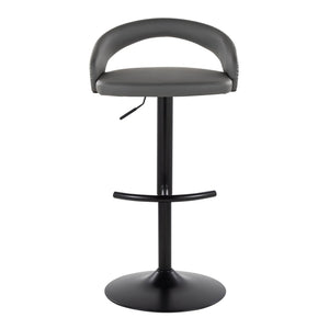 English Elm Adjustable Faux Leather Swivel Barstools Set of Three with Pneumatic Lift Metal Base B202P473659