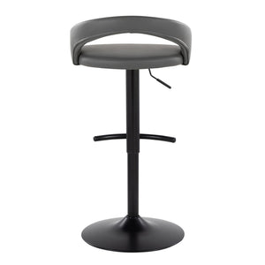 English Elm Adjustable Faux Leather Swivel Barstools Set of Three with Pneumatic Lift Metal Base B202P473659