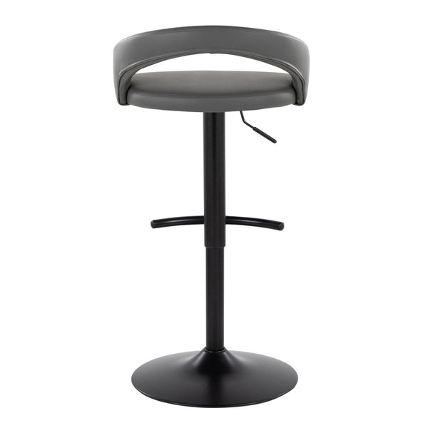 English Elm Adjustable Faux Leather Swivel Barstools Set of Three with Pneumatic Lift Metal Base B202P473659