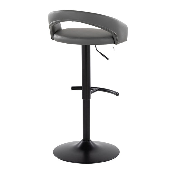 English Elm Adjustable Faux Leather Swivel Barstools Set of Three with Pneumatic Lift Metal Base B202P473659