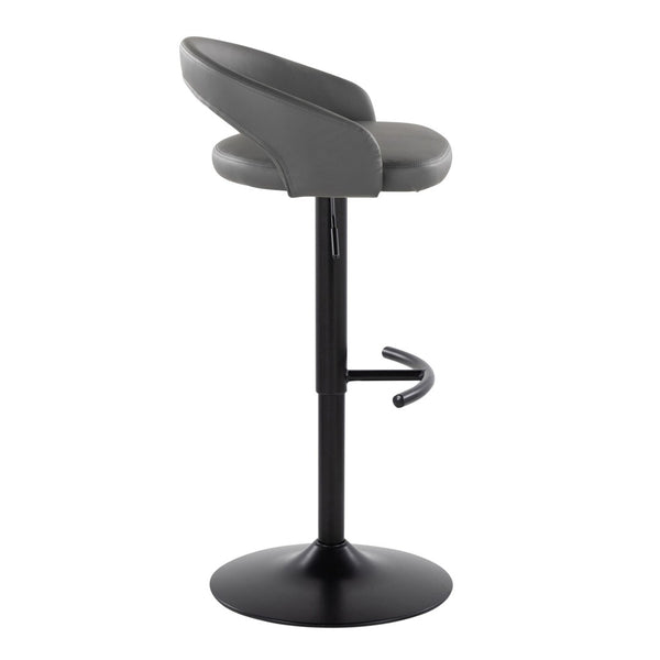 English Elm Adjustable Faux Leather Swivel Barstools Set of Three with Pneumatic Lift Metal Base B202P473659