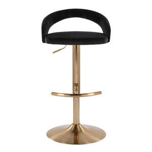English Elm Adjustable Velvet Swivel Barstools with Gold Base Set of Three for Kitchen Islands B202P473665