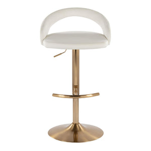 English Elm Adjustable Velvet Swivel Barstools with Gold Base for Kitchen Island or Home Bar B202P473666