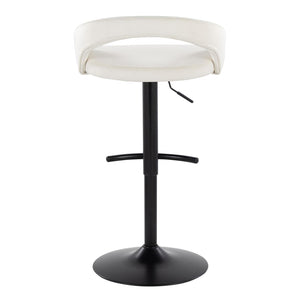English Elm Adjustable Velvet Barstools Set of Three with Swivel Seat and Black Metal Base B202P473668