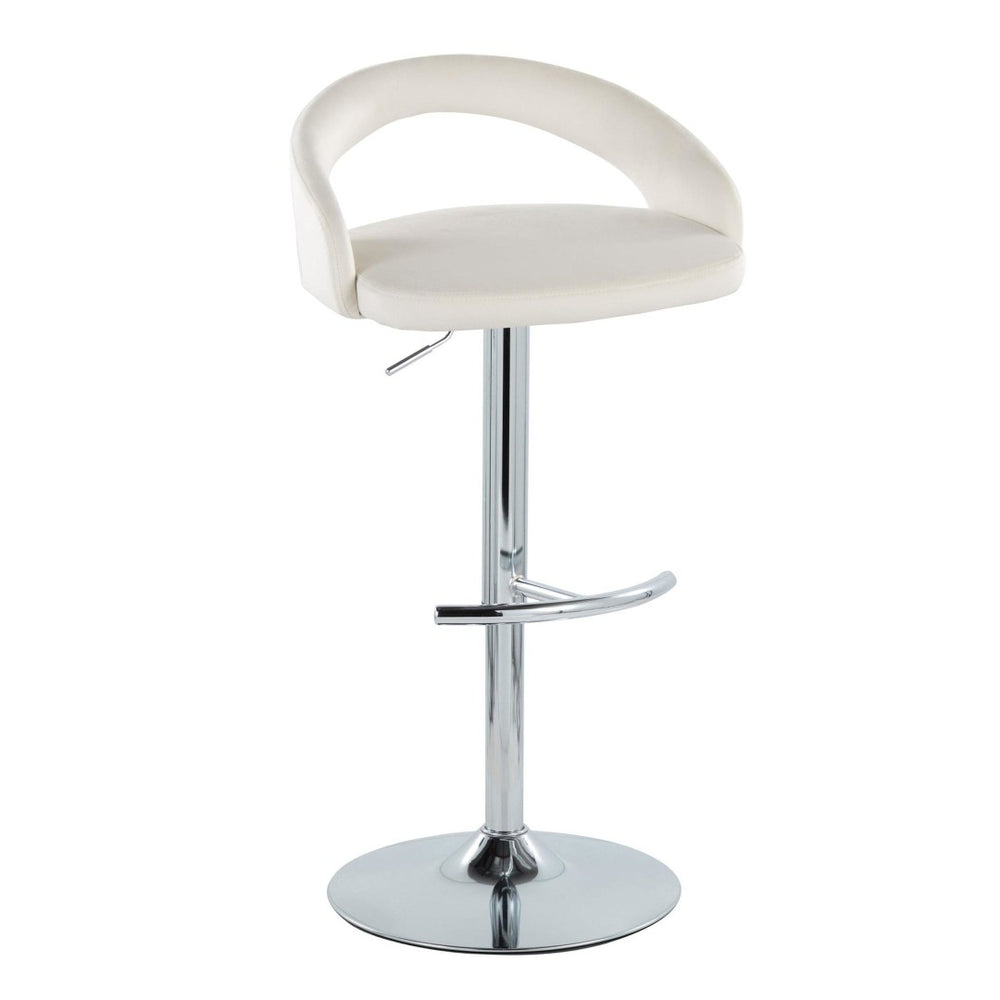 English Elm Adjustable Velvet Swivel Barstools with Chrome Base for Kitchen Island or Home Bar B202P473670