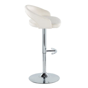 English Elm Adjustable Velvet Swivel Barstools with Chrome Base for Kitchen Island or Home Bar B202P473670