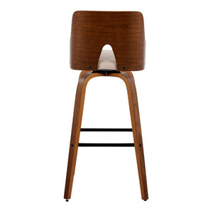English Elm Fixed-Height Swivel Barstools with Grey Upholstered Seats and Matte Black Legs Set of 2 B202S02267