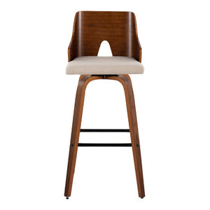 English Elm Fixed-Height Swivel Barstools with Grey Upholstered Seats and Matte Black Legs Set of 2 B202S02267
