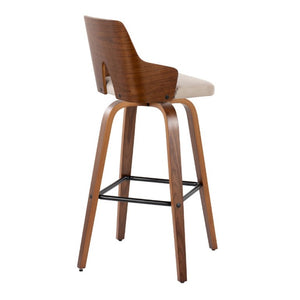 English Elm Fixed-Height Swivel Barstools with Grey Upholstered Seats and Matte Black Legs Set of 2 B202S02267