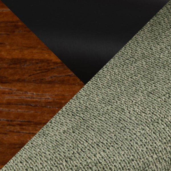 English Elm 30 Inch Swivel Barstools Set of 2 Walnut Frame Green Upholstery Mid-Century Bar Height B202S02274