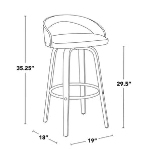 English Elm 30 Inch Swivel Barstools Set of 2 Whitewashed Wood Frame Oat Upholstered Seat B202S02281