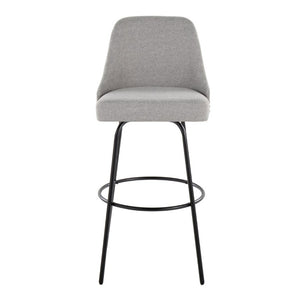 English Elm 30 Inch Swivel Barstools Set of 2 Upholstered Brass Nailhead Counter Seating Gray B202S02302