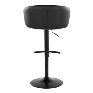 English Elm Contemporary Swivel Barstools with PU Leather Gold Accents and Adjustable Height Set of 2 Black B202S02313
