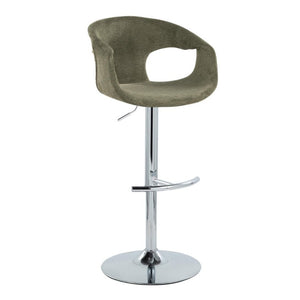 English Elm Contemporary Sage Green Fabric Swivel Barstools with Polished Chrome Base Set of 2 B202S02317