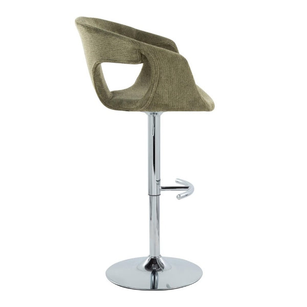 English Elm Contemporary Sage Green Fabric Swivel Barstools with Polished Chrome Base Set of 2 B202S02317