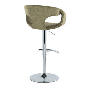 English Elm Contemporary Sage Green Fabric Swivel Barstools with Polished Chrome Base Set of 2 B202S02317