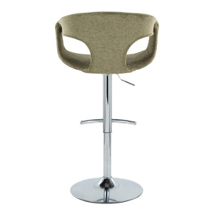 English Elm Contemporary Sage Green Fabric Swivel Barstools with Polished Chrome Base Set of 2 B202S02317