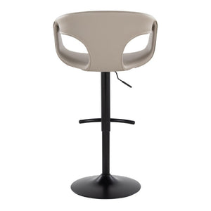 English Elm Contemporary Swivel Barstools with Grey PU Leather Seat and Black Metal Frame Set of 2 B202S02318