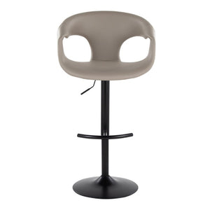English Elm Contemporary Swivel Barstools with Grey PU Leather Seat and Black Metal Frame Set of 2 B202S02318